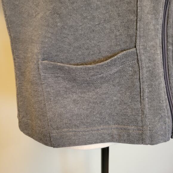 NWT Rebecca Malone Size PS Gray Long Sleeve Zip Cardigan Knit Sweater Pockets - Picture 6 of 16